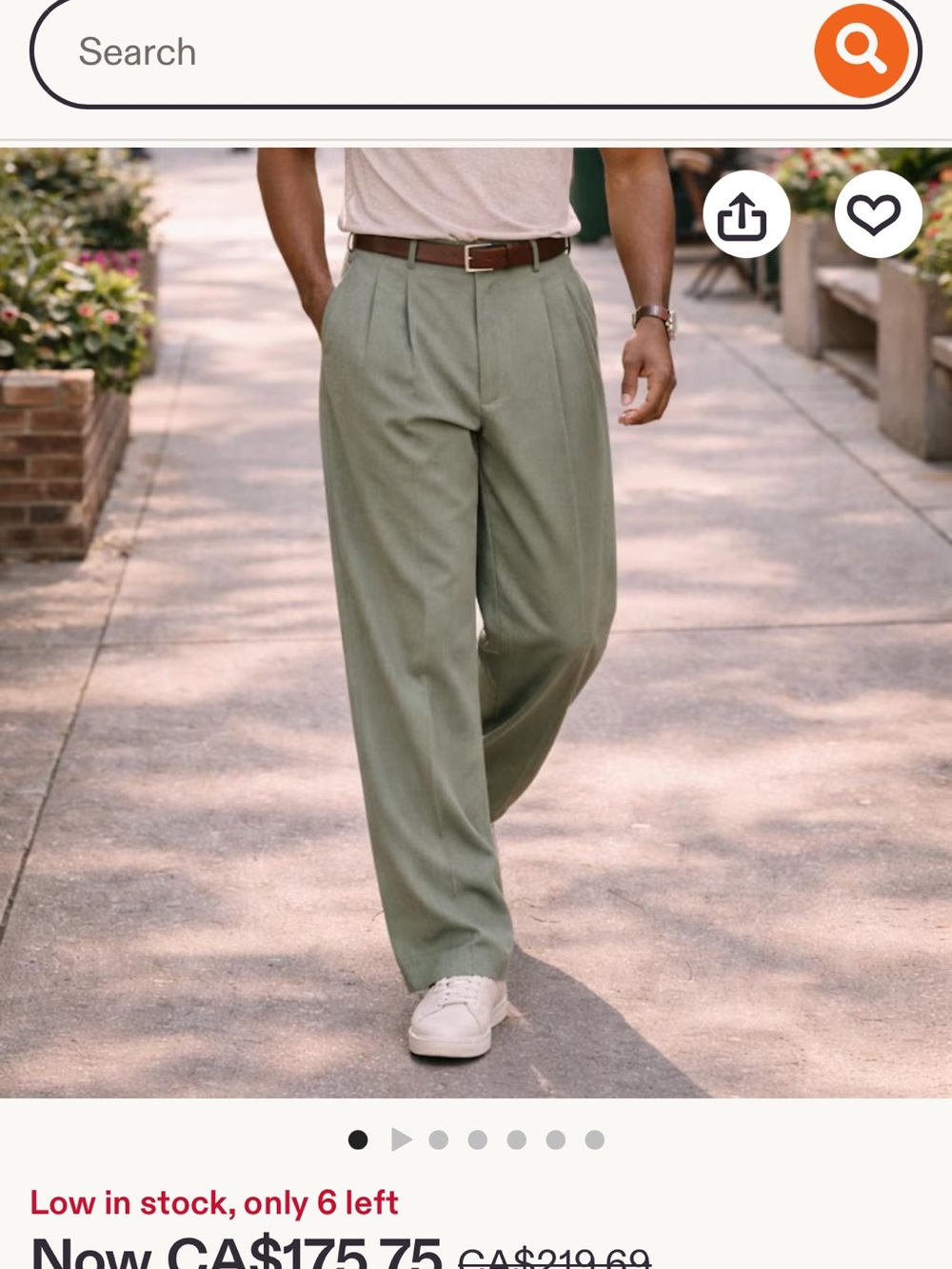 Men's Relaxed Pleated Pants in Light Olive - Classic Casual Trousers